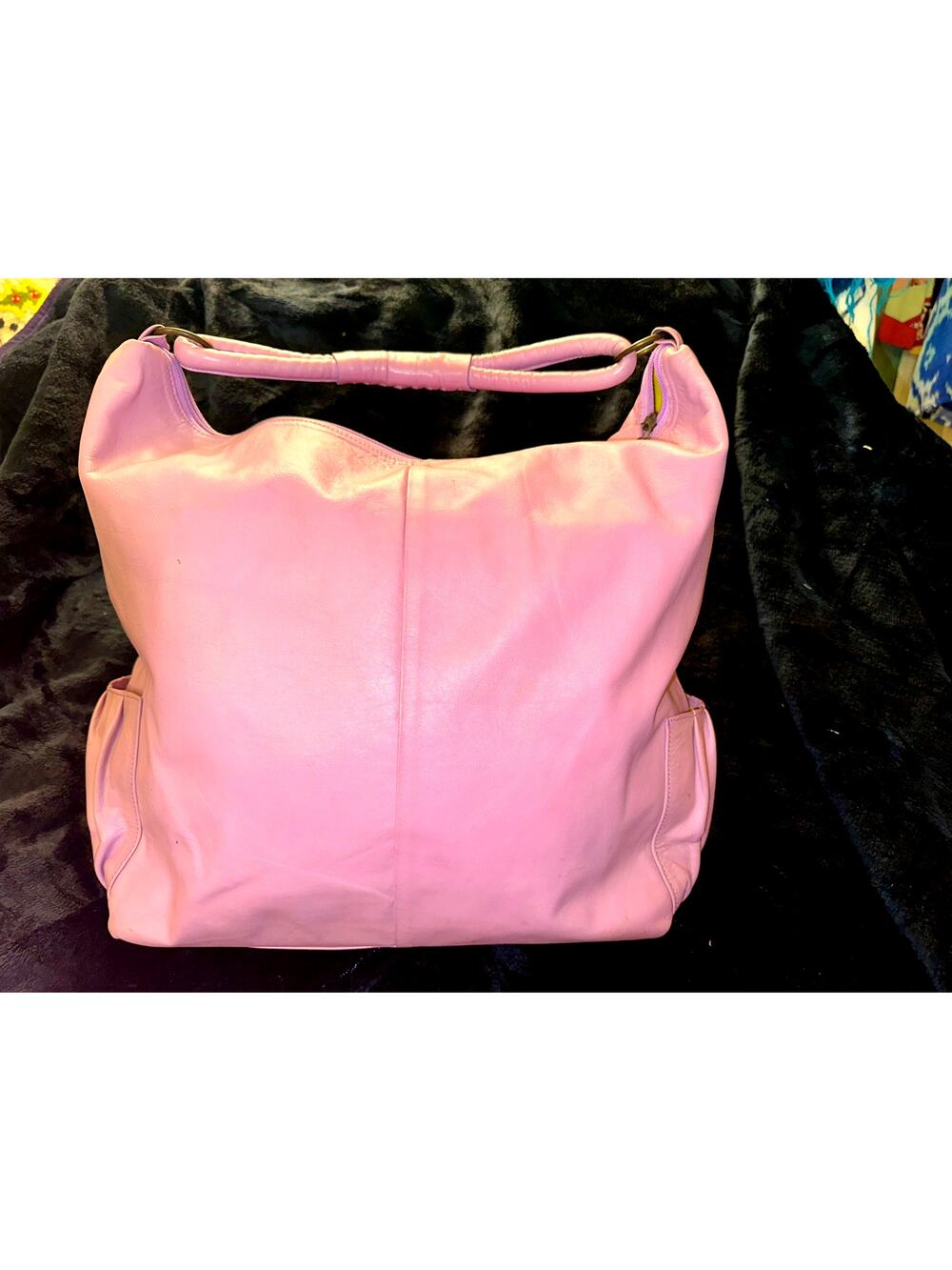 VINTAGE 90s/Y2K TBAGS LOS ANGELES  HUGE LAVENDER LEATHER BAG